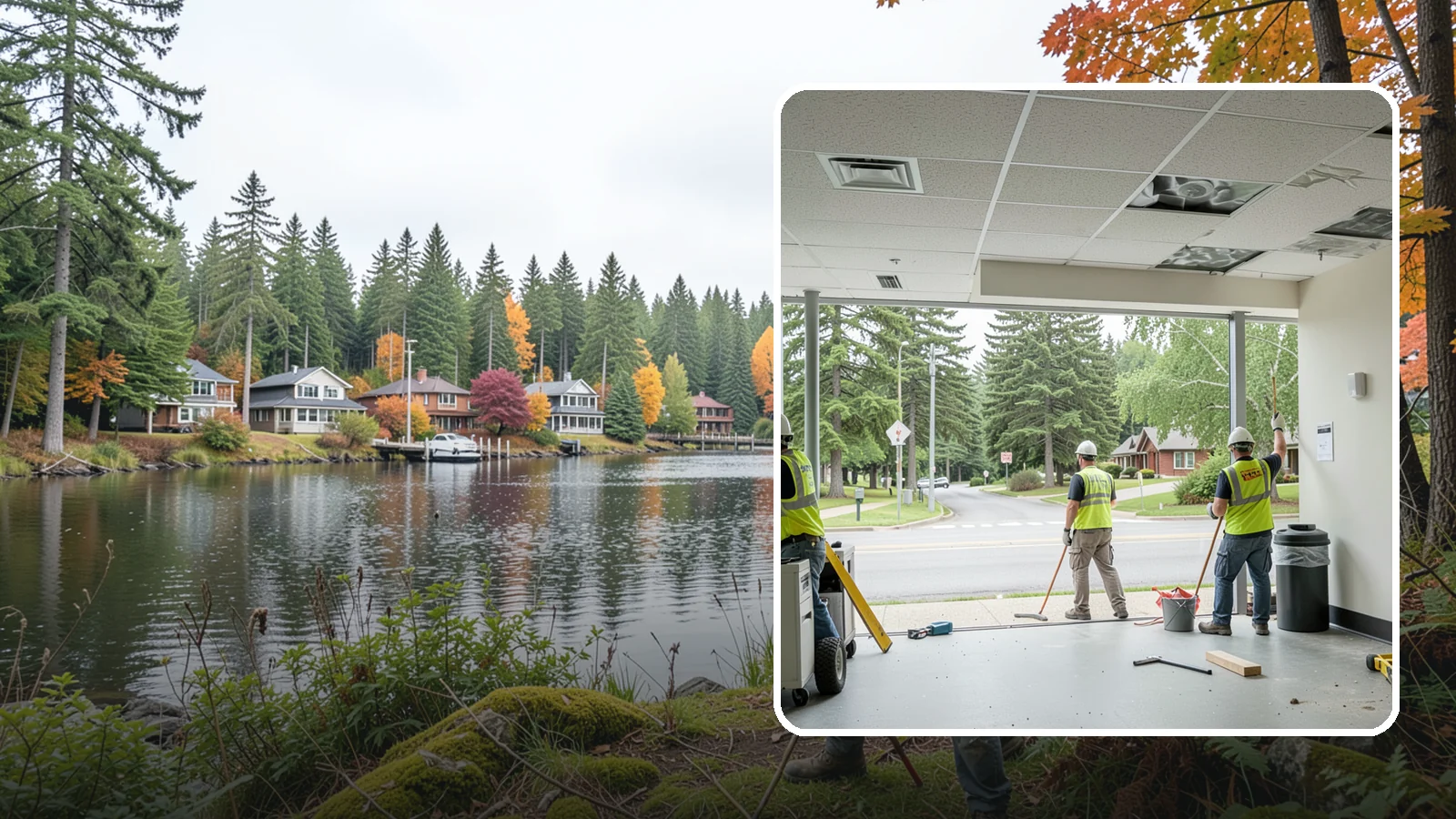 Ceiling Tile Replacement in La Conner, Skagit County, WA - Suspended ceiling tile and grid replacement that refreshes public interiors and restores fire ratings.