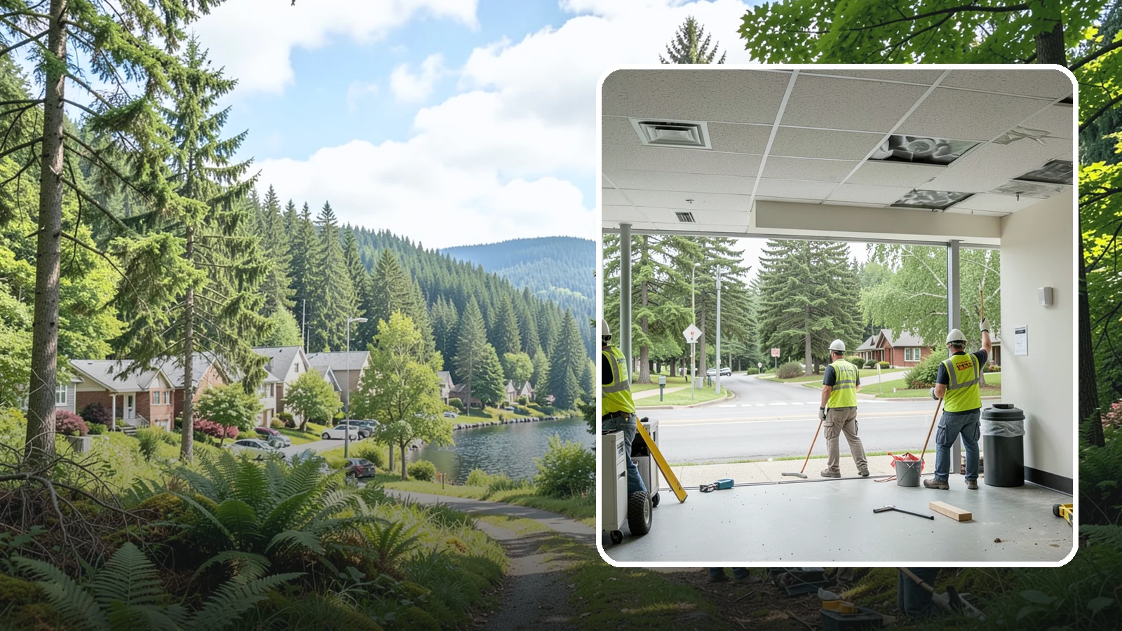 Ceiling Tile Replacement in Lake Forest Park, King County, WA - Suspended ceiling tile and grid replacement that refreshes public interiors and restores fire ratings.