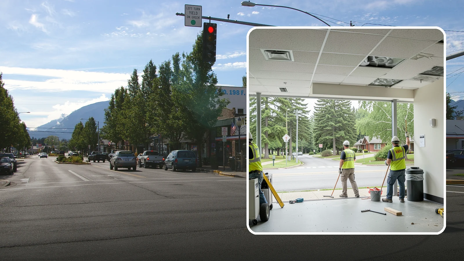 Ceiling Tile Replacement in North Bend, King County, WA - Suspended ceiling tile and grid replacement that refreshes public interiors and restores fire ratings.