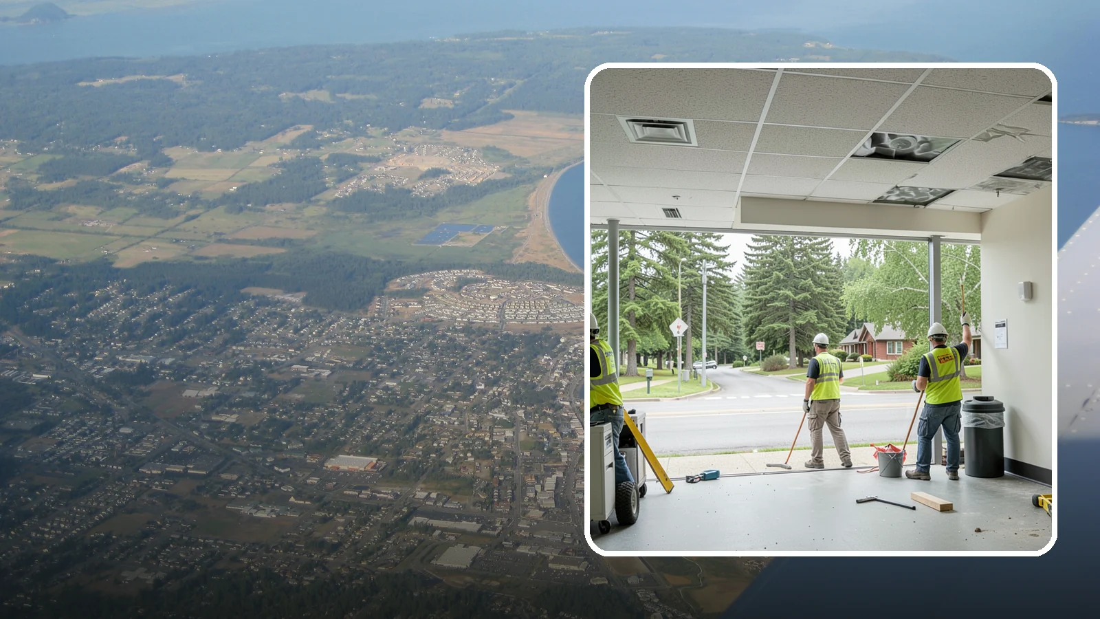 Ceiling Tile Replacement in Oak Harbor, Island County, WA - Suspended ceiling tile and grid replacement that refreshes public interiors and restores fire ratings.