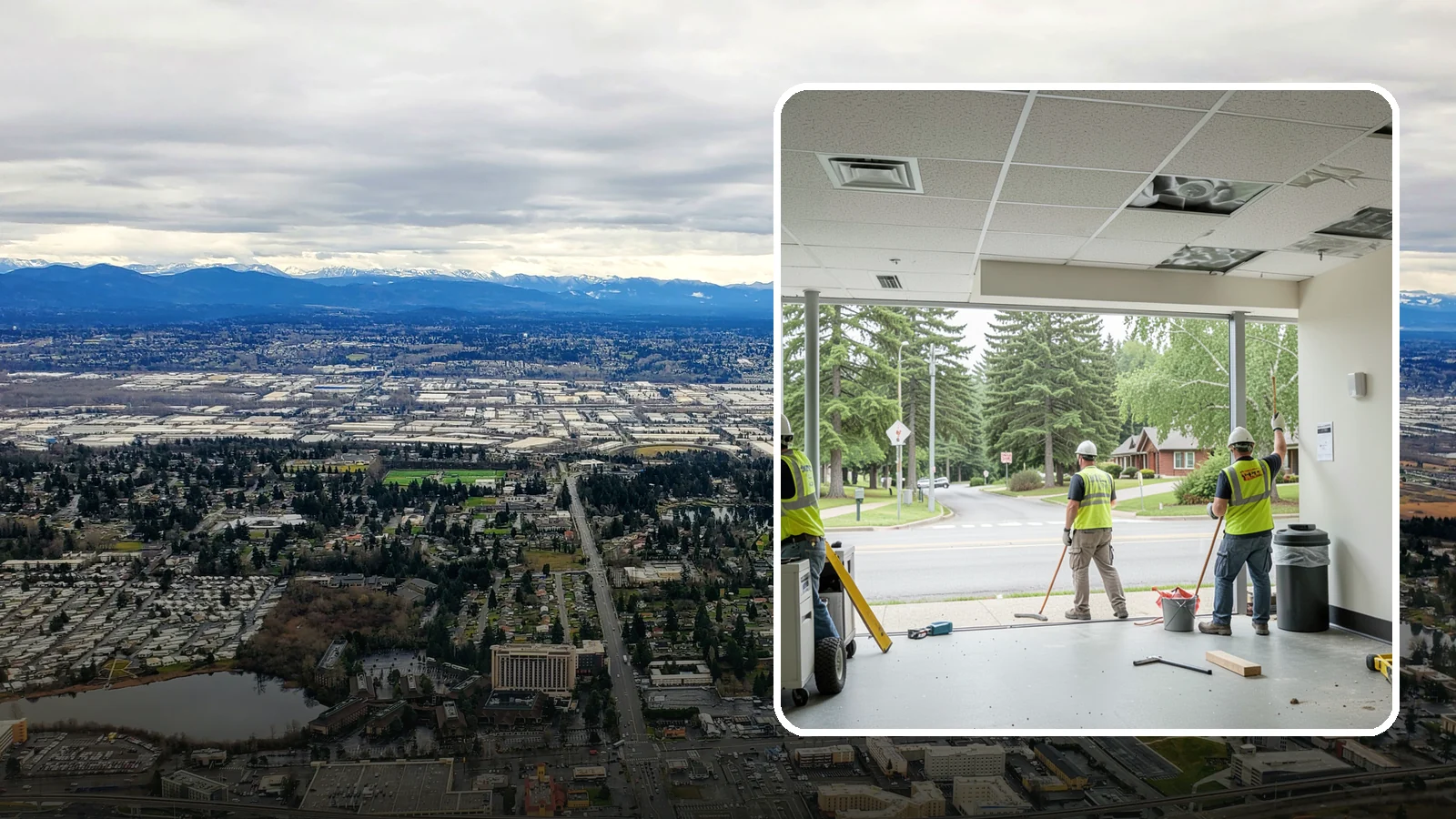 Ceiling Tile Replacement in SeaTac, King County, WA - Suspended ceiling tile and grid replacement that refreshes public interiors and restores fire ratings.
