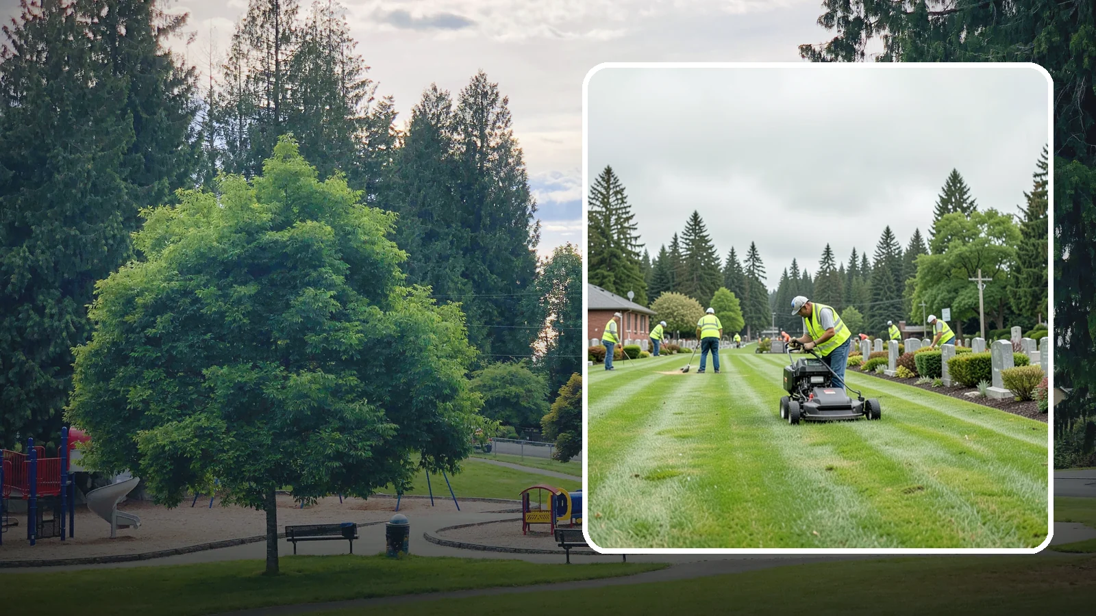Cemetery Grounds Maintenance in Bonney Lake, Pierce County, WA - Respectful grounds maintenance for municipal and district cemeteries across Western Washington.