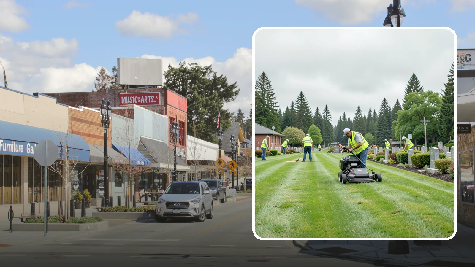 Cemetery Grounds Maintenance in Bothell, King County, WA - Respectful grounds maintenance for municipal and district cemeteries across Western Washington.