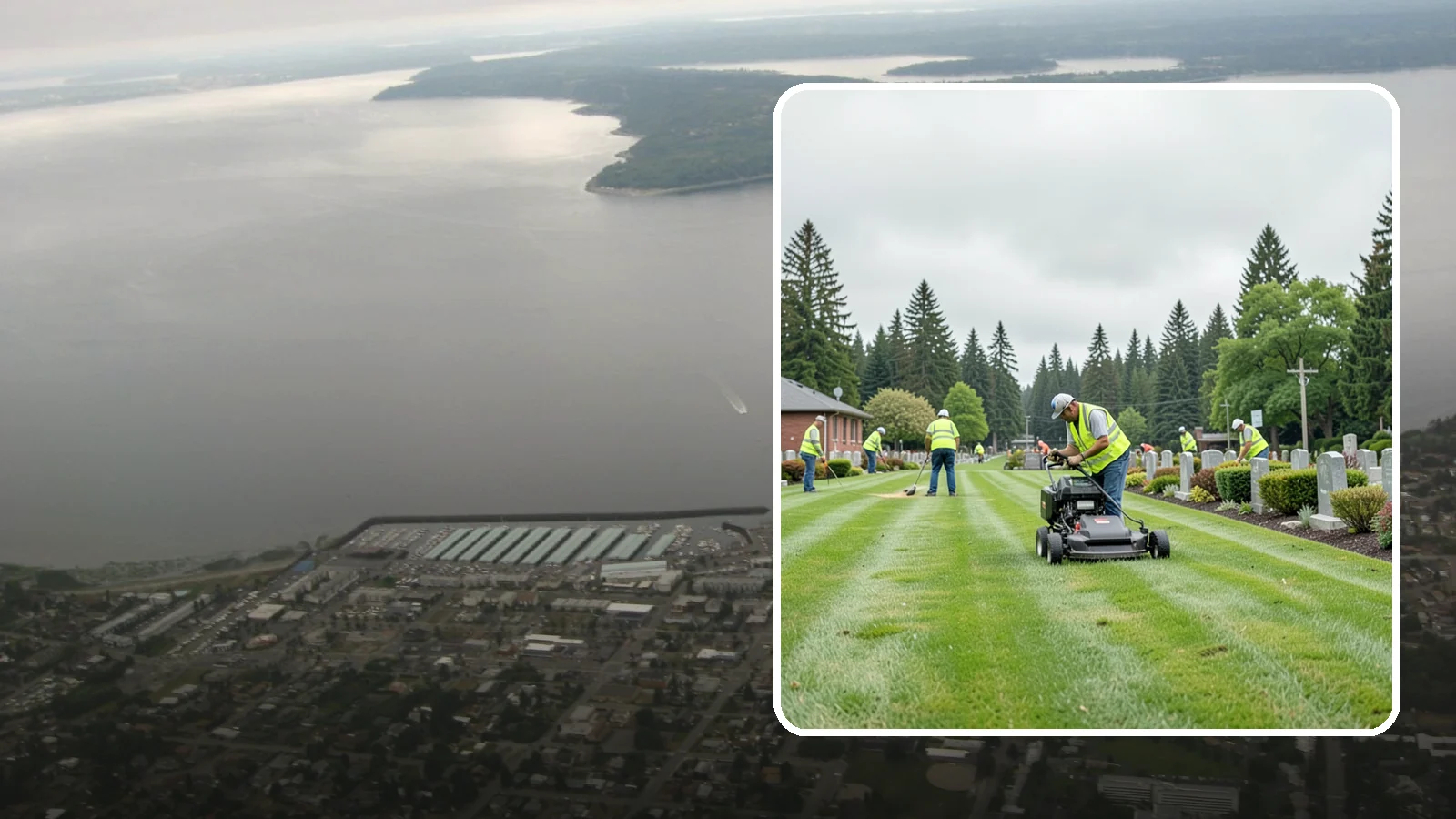 Cemetery Grounds Maintenance in Des Moines, King County, WA - Respectful grounds maintenance for municipal and district cemeteries across Western Washington.