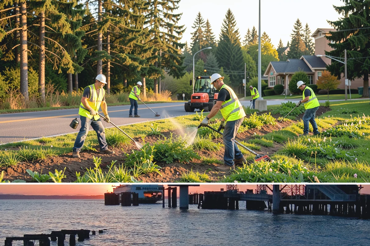Cemetery Grounds Maintenance in Edmonds, Snohomish County, WA - Grounds receive their most meticulous preparation ahead of Memorial Day, when visitation is highest.