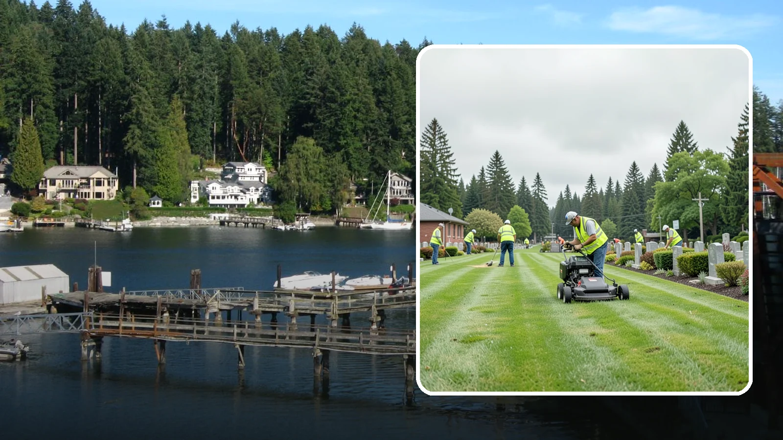 Cemetery Grounds Maintenance in Gig Harbor, Pierce County, WA - Respectful grounds maintenance for municipal and district cemeteries across Western Washington.
