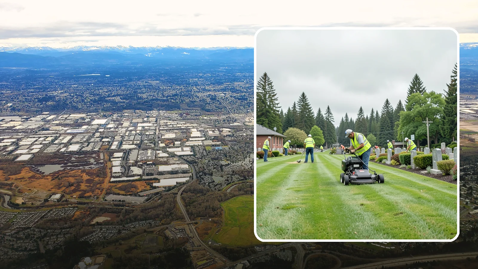 Cemetery Grounds Maintenance in Kent, King County, WA - Respectful grounds maintenance for municipal and district cemeteries across Western Washington.