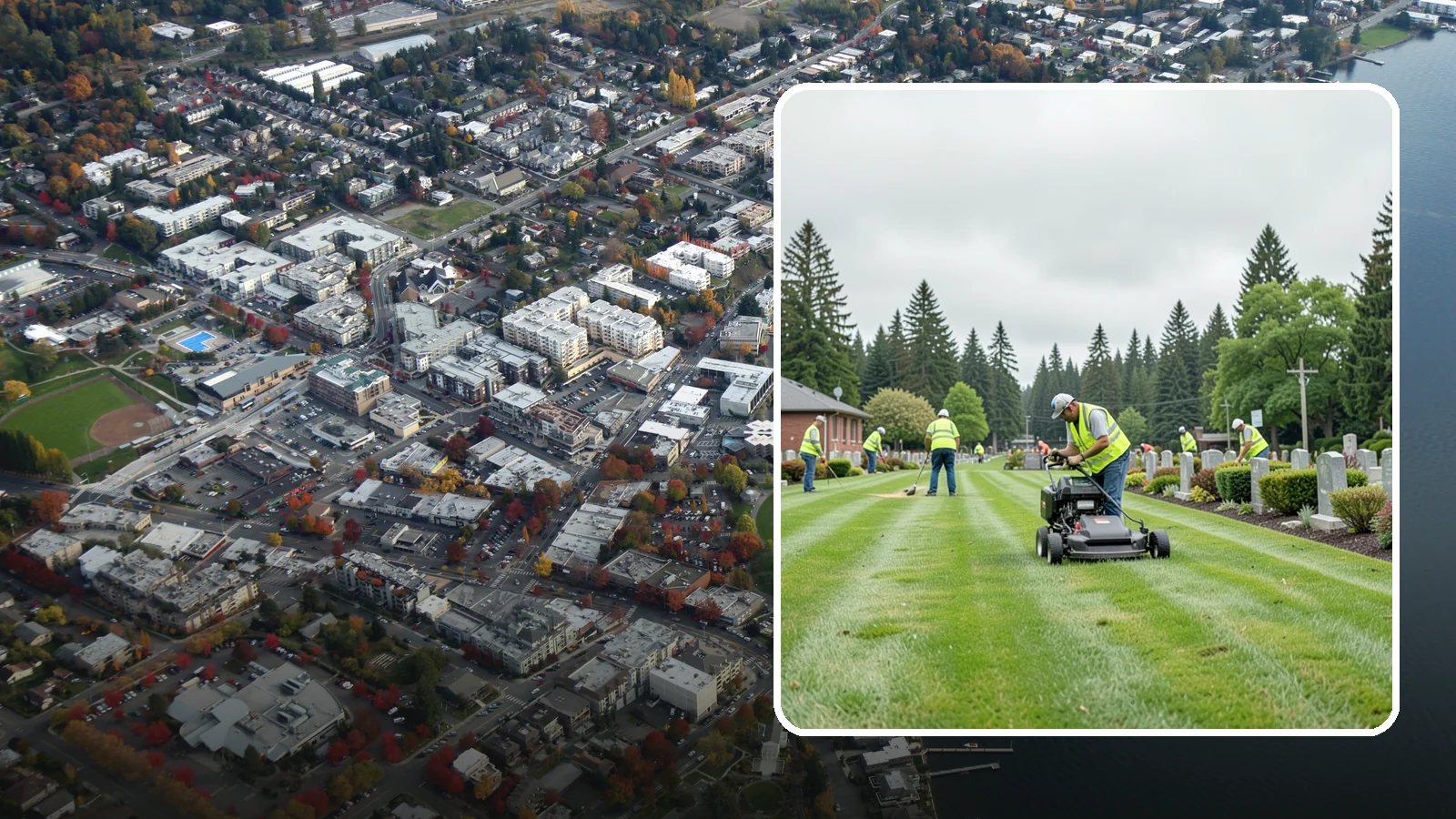 Cemetery Grounds Maintenance in Kirkland, King County, WA - Respectful grounds maintenance for municipal and district cemeteries across Western Washington.