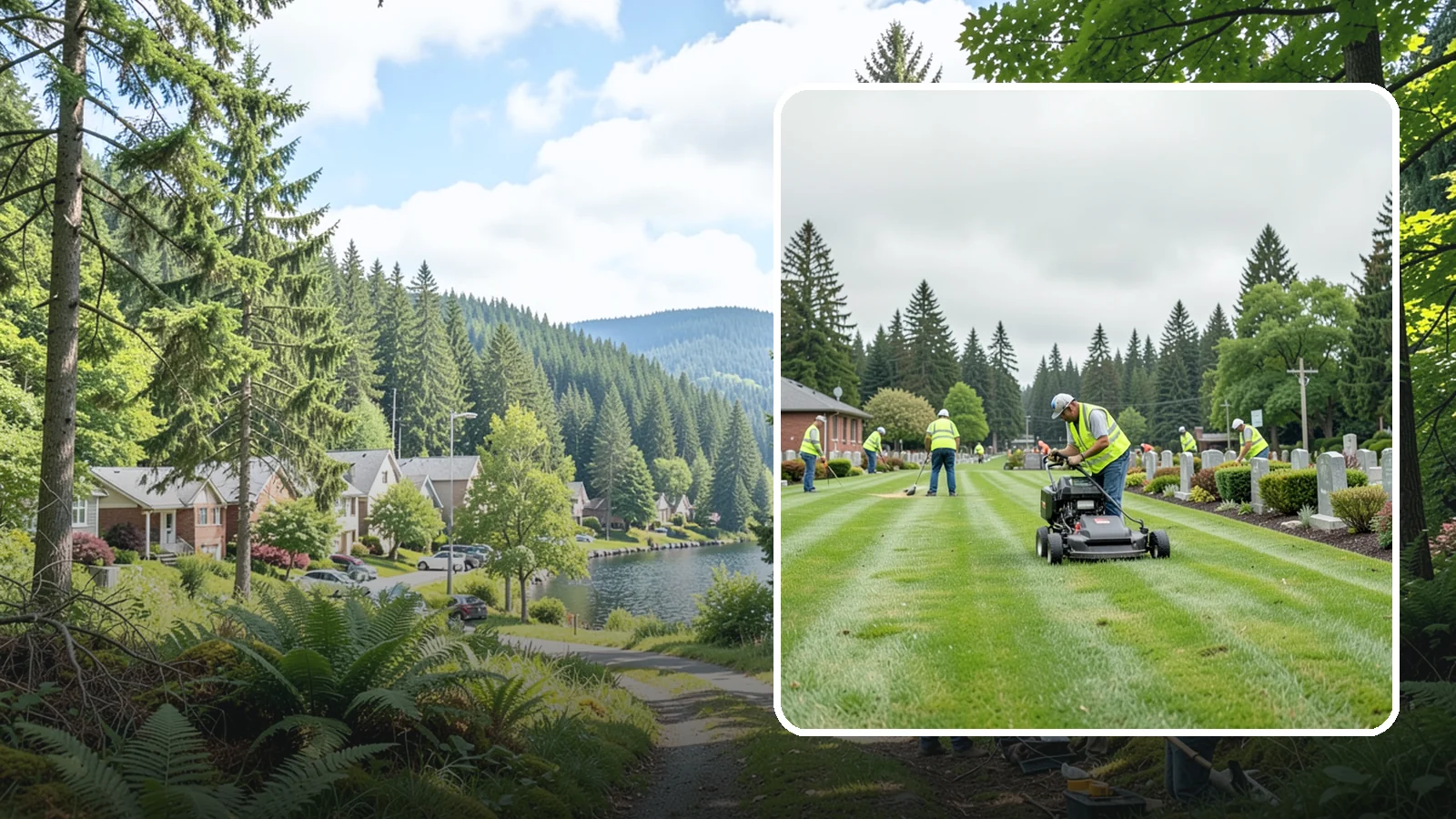 Cemetery Grounds Maintenance in Lake Forest Park, King County, WA - Respectful grounds maintenance for municipal and district cemeteries across Western Washington.