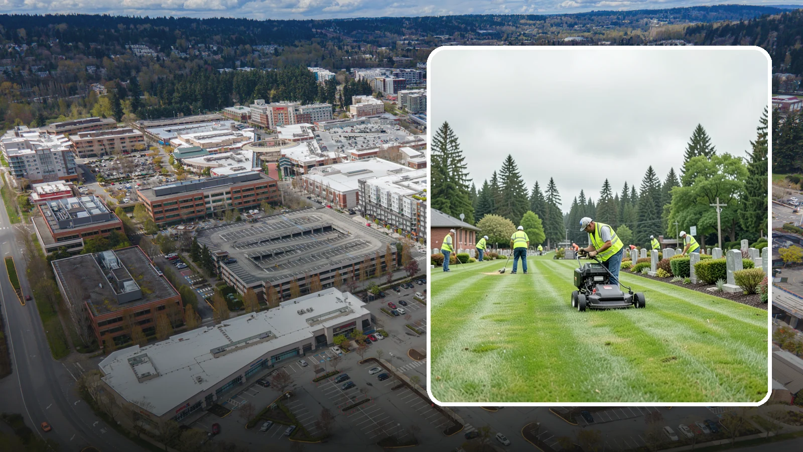 Cemetery Grounds Maintenance in Redmond, King County, WA - Respectful grounds maintenance for municipal and district cemeteries across Western Washington.