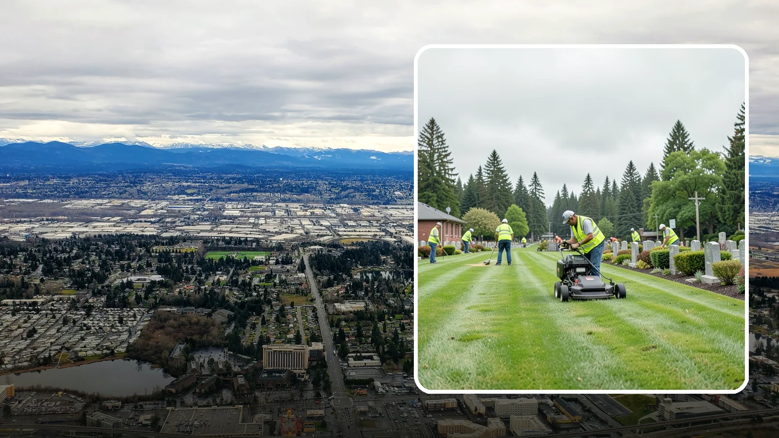 Cemetery Grounds Maintenance in SeaTac, King County, WA - Respectful grounds maintenance for municipal and district cemeteries across Western Washington.