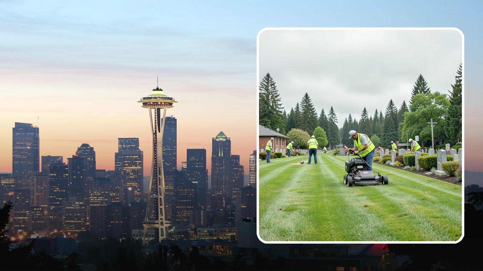 Cemetery Grounds Maintenance in Seattle, King County, WA - Respectful grounds maintenance for municipal and district cemeteries across Western Washington.