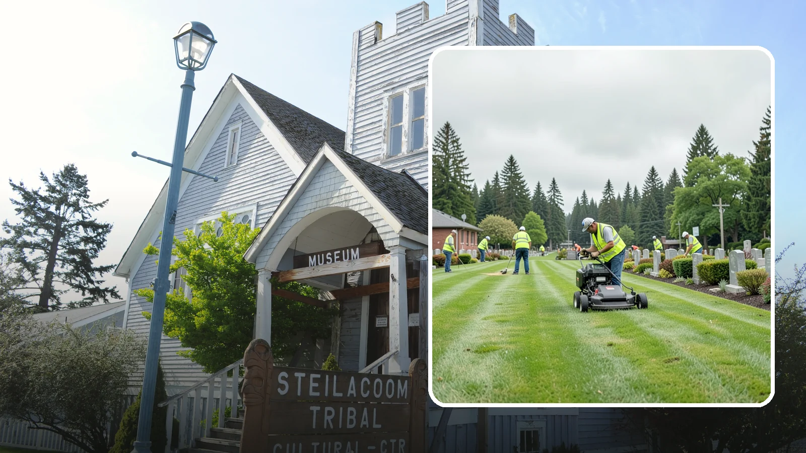 Cemetery Grounds Maintenance in Steilacoom, Pierce County, WA - Respectful grounds maintenance for municipal and district cemeteries across Western Washington.