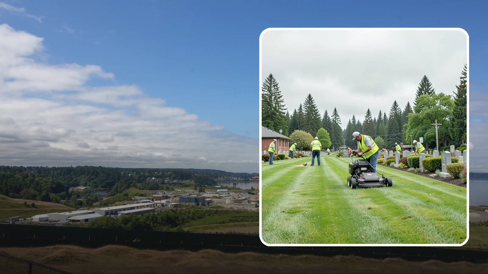Cemetery Grounds Maintenance in University Place, Pierce County, WA - Respectful grounds maintenance for municipal and district cemeteries across Western Washington.