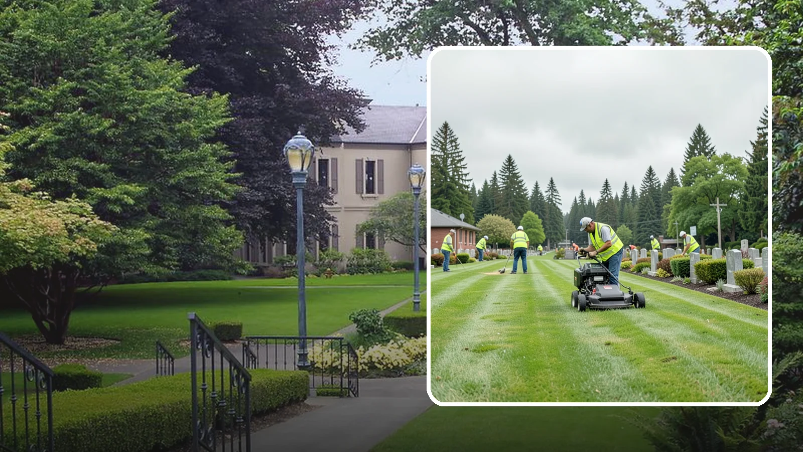 Cemetery Grounds Maintenance in Woodinville, King County, WA - Respectful grounds maintenance for municipal and district cemeteries across Western Washington.
