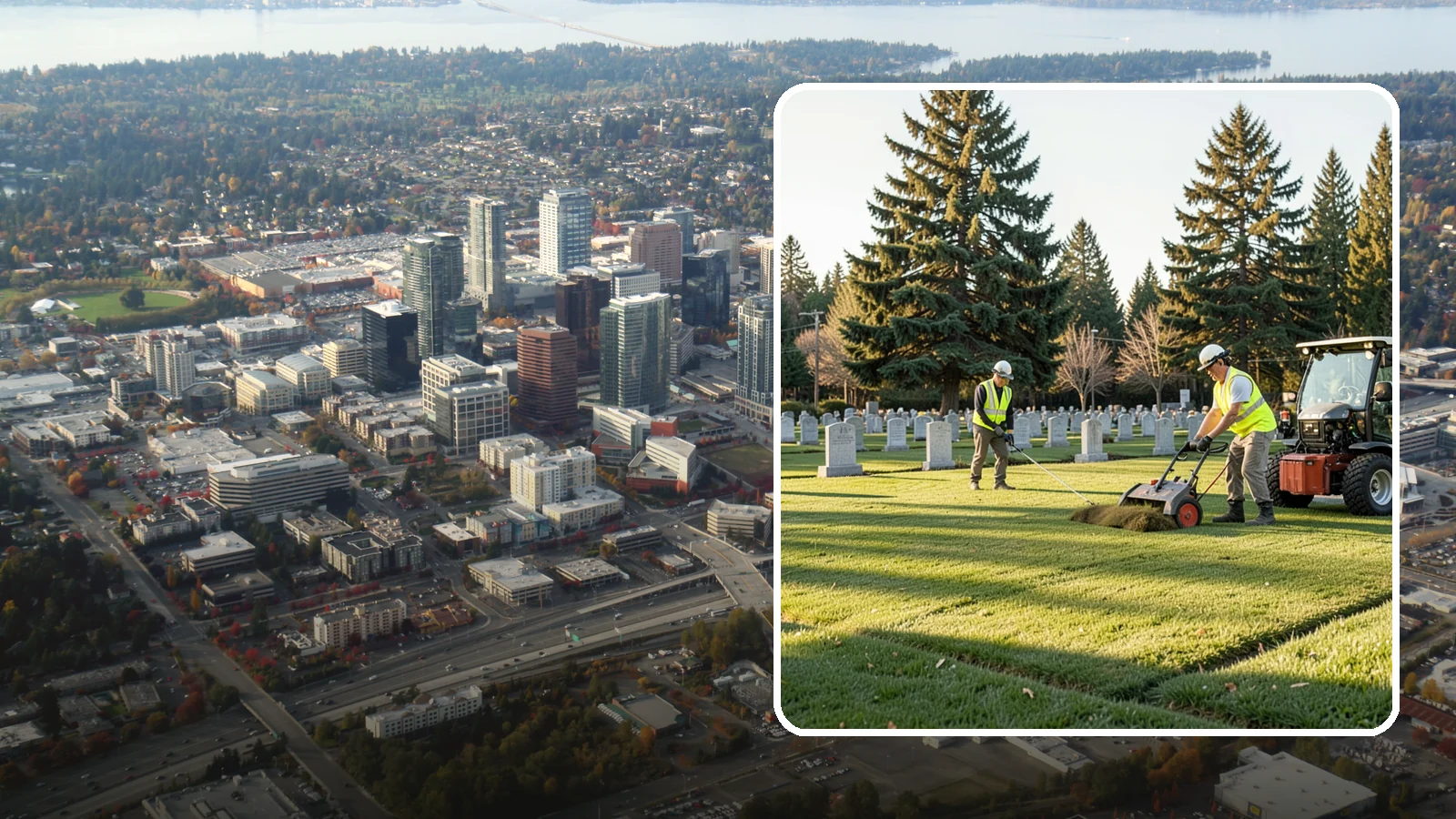 Cemetery Turf Maintenance in Bellevue, King County, WA - Dignified turf care for cemetery lawns and burial grounds across Western Washington.