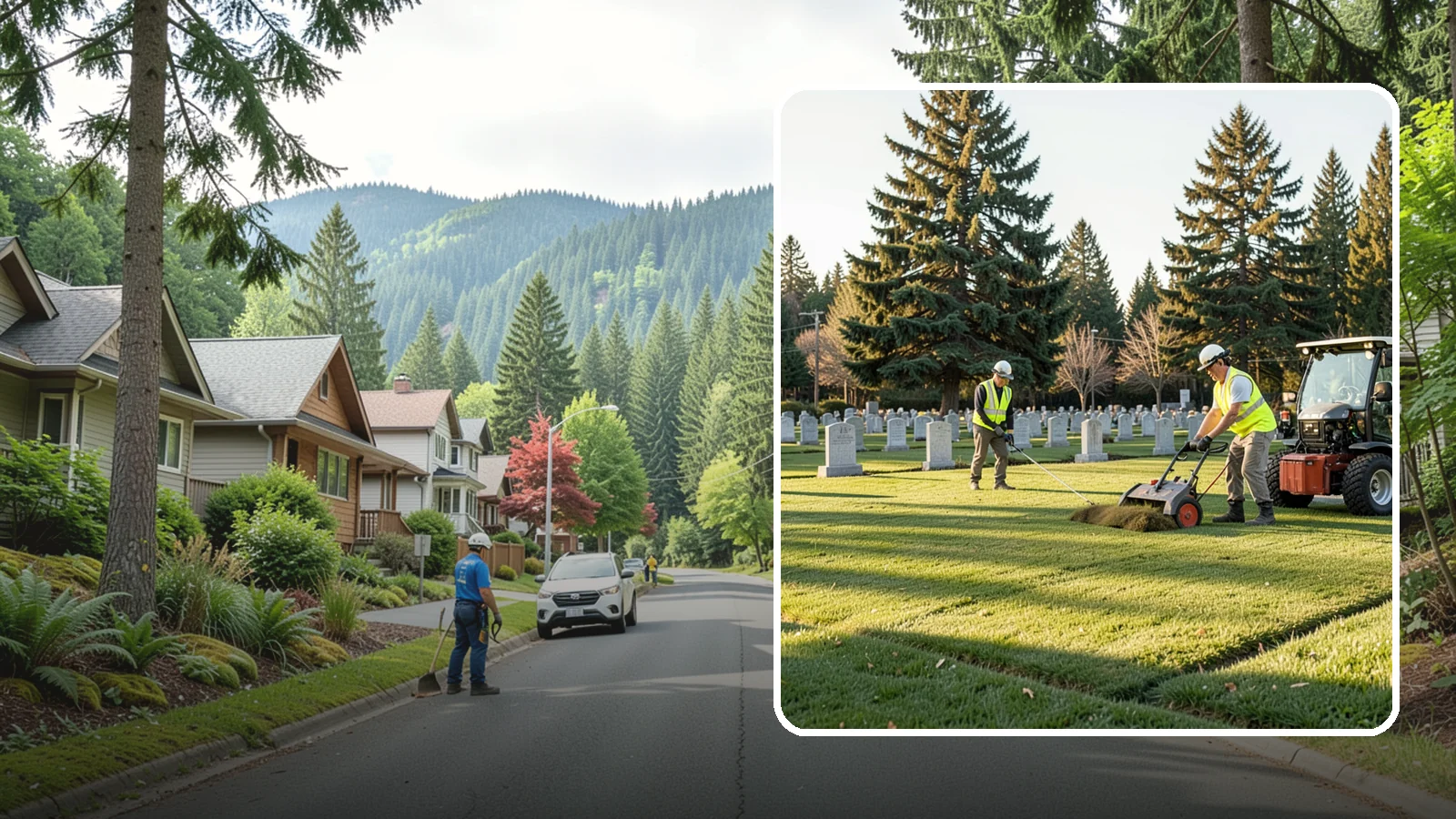 Cemetery Turf Maintenance in Darrington, Snohomish County, WA - Dignified turf care for cemetery lawns and burial grounds across Western Washington.