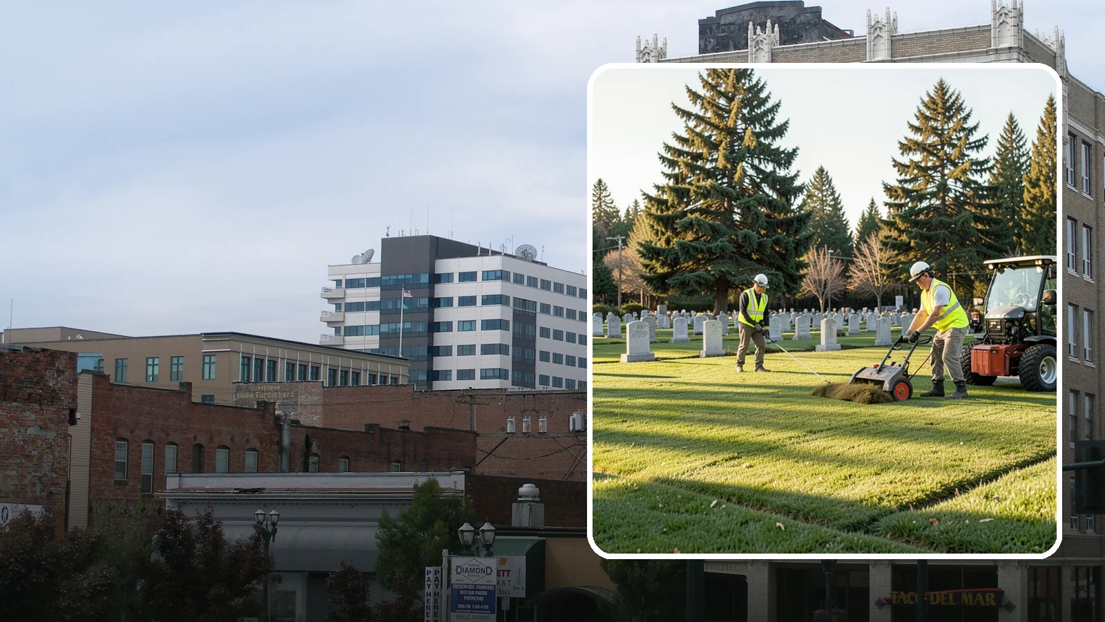 Cemetery Turf Maintenance in Everett, Snohomish County, WA - Dignified turf care for cemetery lawns and burial grounds across Western Washington.