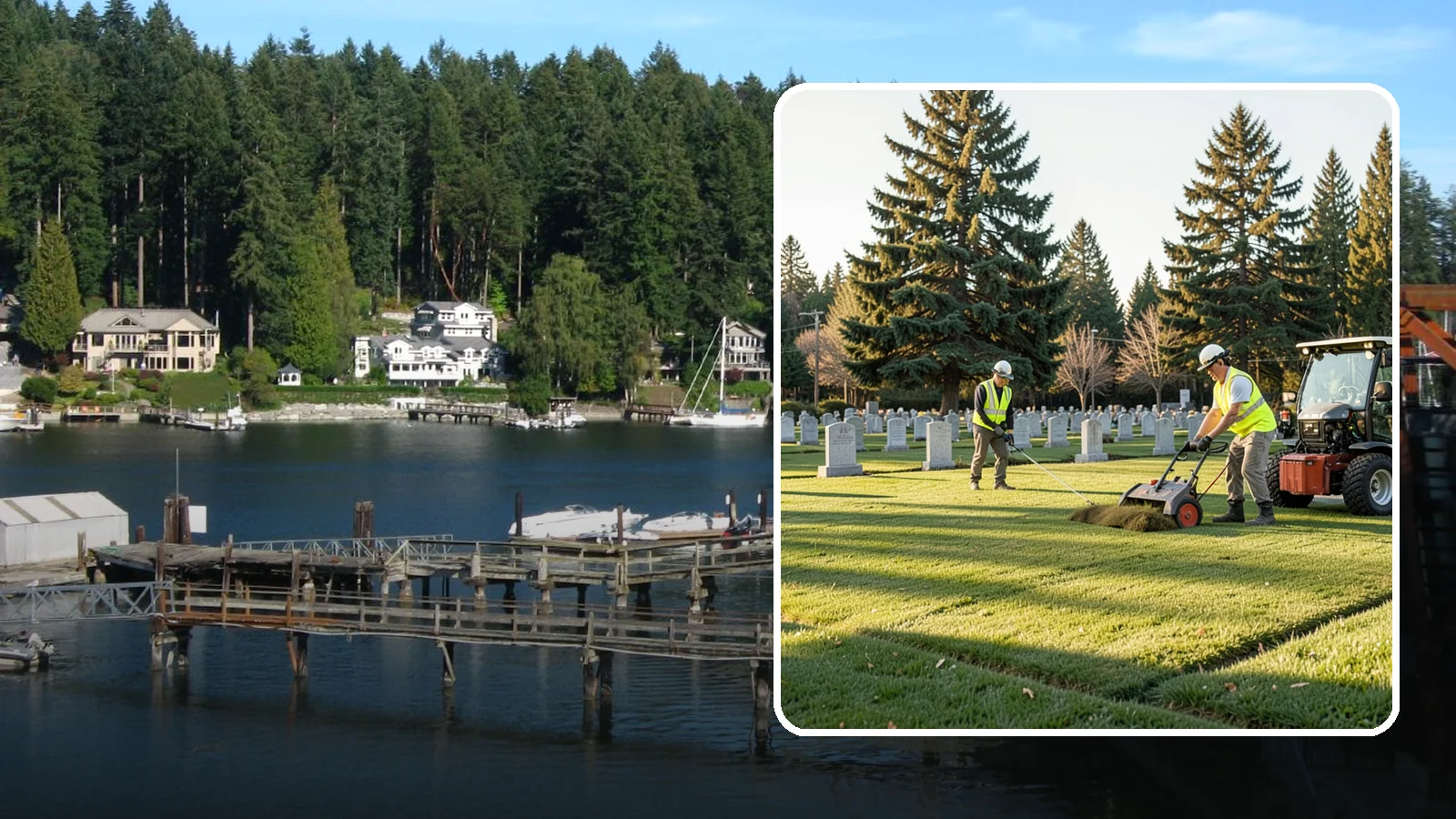 Cemetery Turf Maintenance in Gig Harbor, Pierce County, WA - Dignified turf care for cemetery lawns and burial grounds across Western Washington.