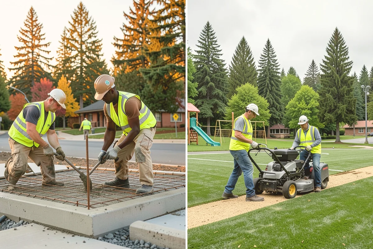 Cemetery Turf Maintenance in Index, Snohomish County, WA - Map marker types and turf zones across the grounds