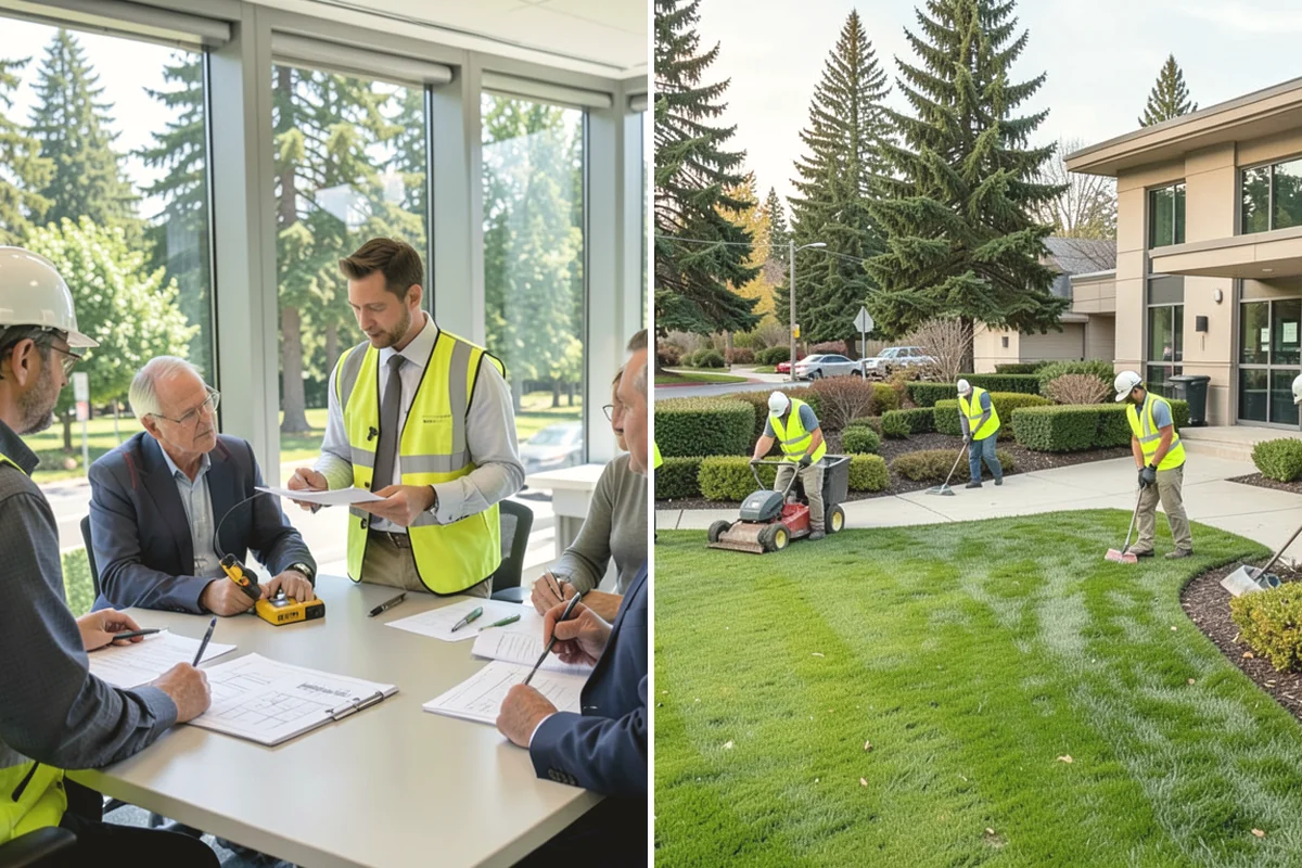 Cemetery Turf Maintenance in La Conner, Skagit County, WA - Map marker types and turf zones across the grounds