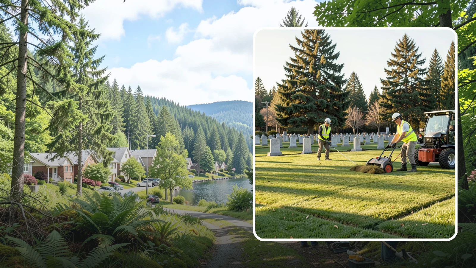 Cemetery Turf Maintenance in Lake Forest Park, King County, WA - Dignified turf care for cemetery lawns and burial grounds across Western Washington.