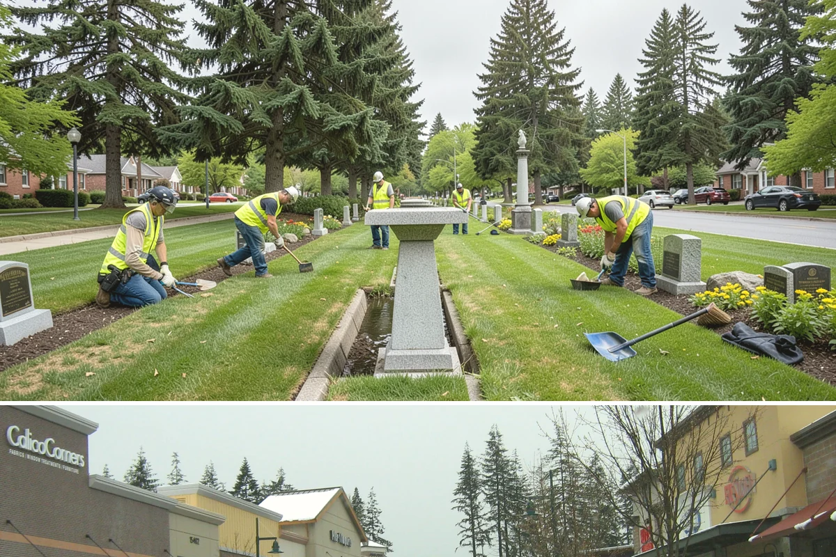 Cemetery Turf Maintenance in Mill Creek, Snohomish County, WA - Mowing frequency peaks from April through September during Western Washington's active growing season.