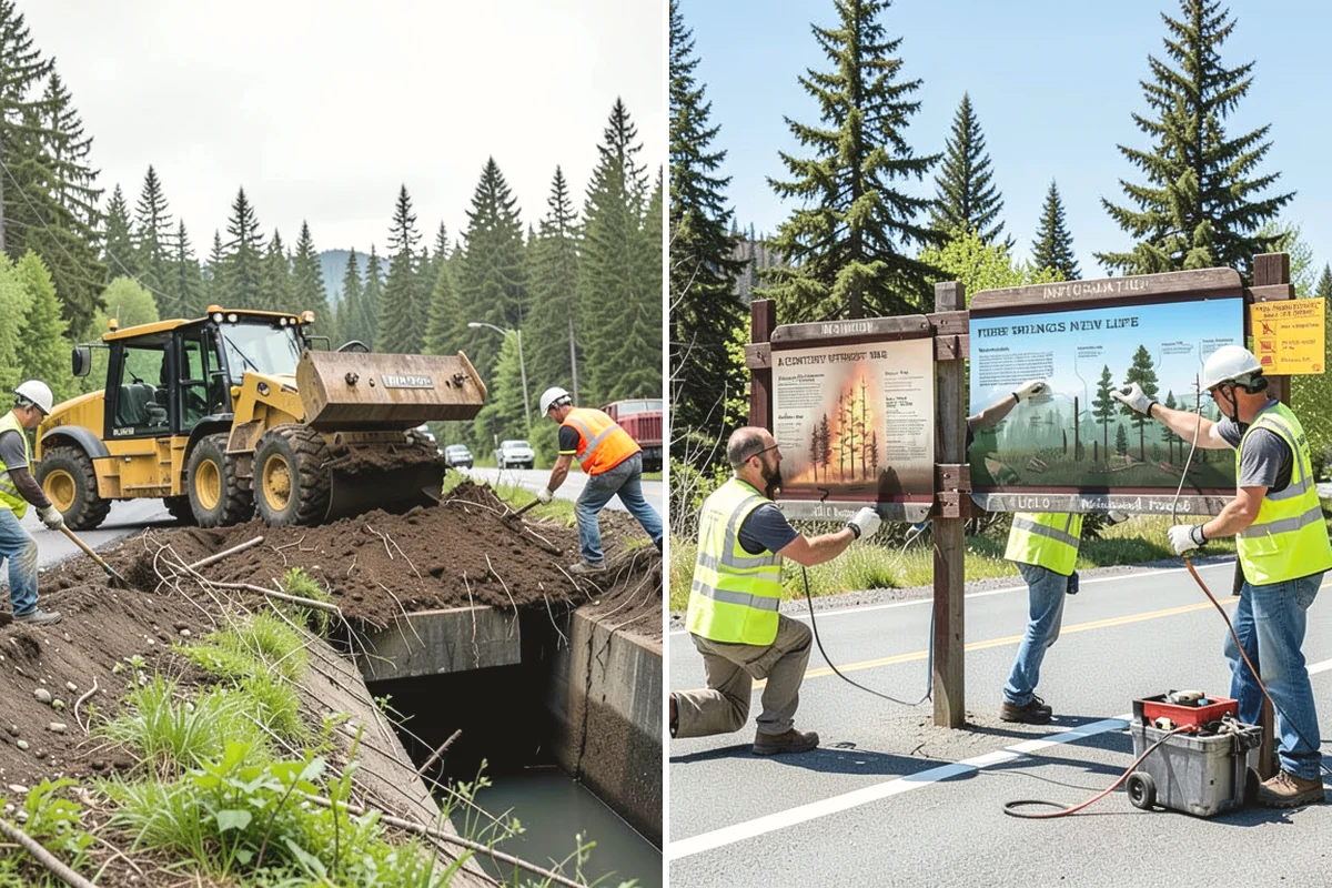 Cemetery Turf Maintenance in Mountlake Terrace, Snohomish County, WA - Map marker types and turf zones across the grounds