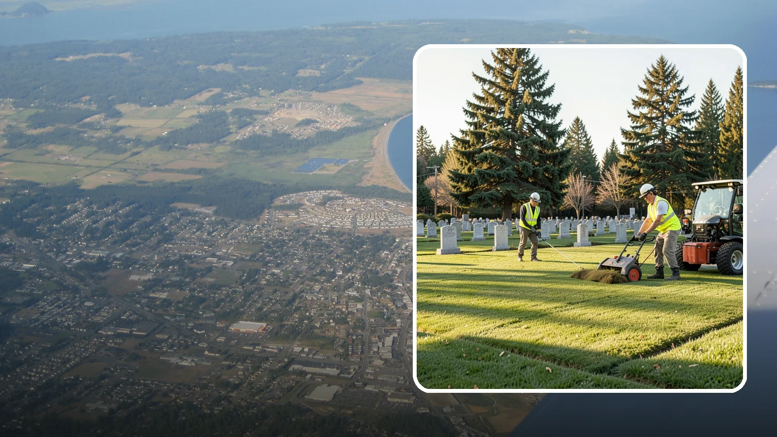 Cemetery Turf Maintenance in Oak Harbor, Island County, WA - Dignified turf care for cemetery lawns and burial grounds across Western Washington.