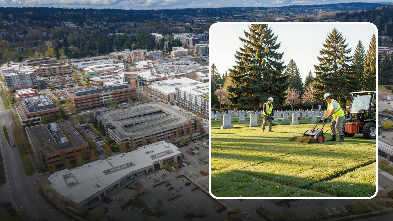 Cemetery Turf Maintenance in Redmond, King County, WA - Dignified turf care for cemetery lawns and burial grounds across Western Washington.