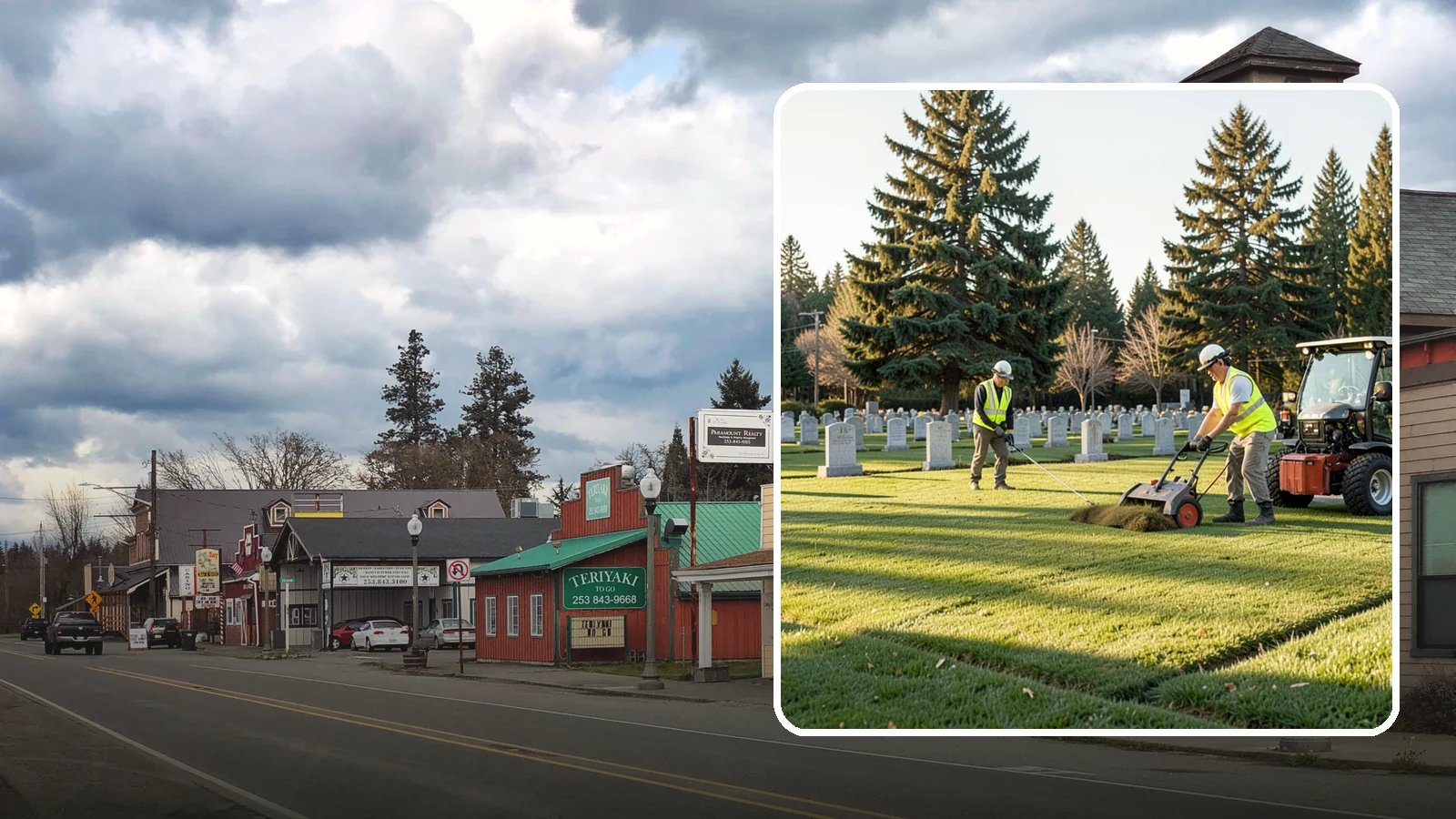 Cemetery Turf Maintenance in Roy, Pierce County, WA - Dignified turf care for cemetery lawns and burial grounds across Western Washington.