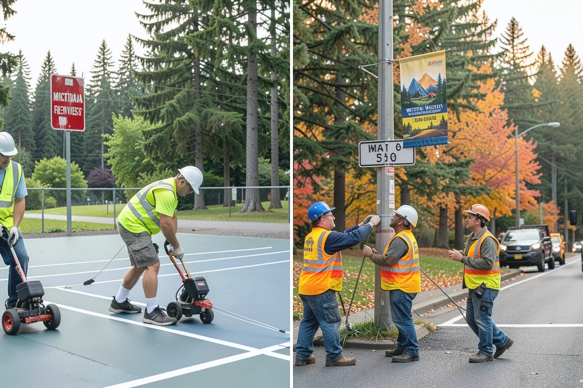 Cemetery Turf Maintenance in Roy, Pierce County, WA - Map marker types and turf zones across the grounds