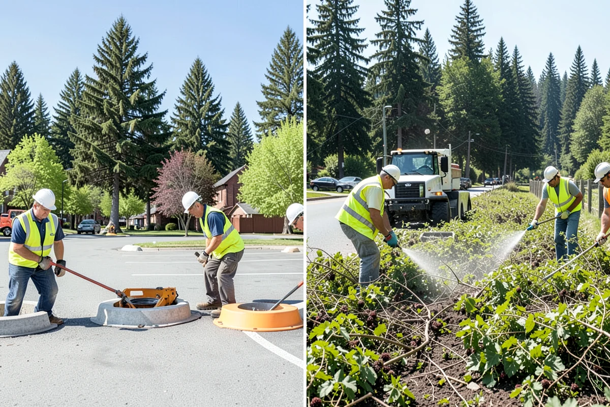 Cemetery Turf Maintenance in Shoreline, King County, WA - Map marker types and turf zones across the grounds