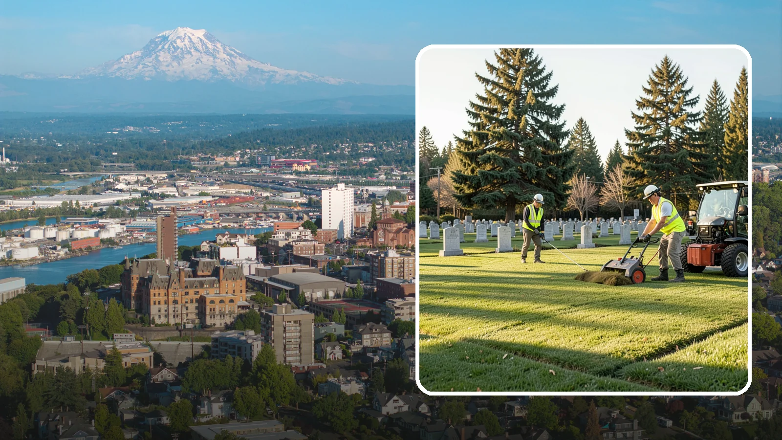 Cemetery Turf Maintenance in Tacoma, Pierce County, WA - Dignified turf care for cemetery lawns and burial grounds across Western Washington.