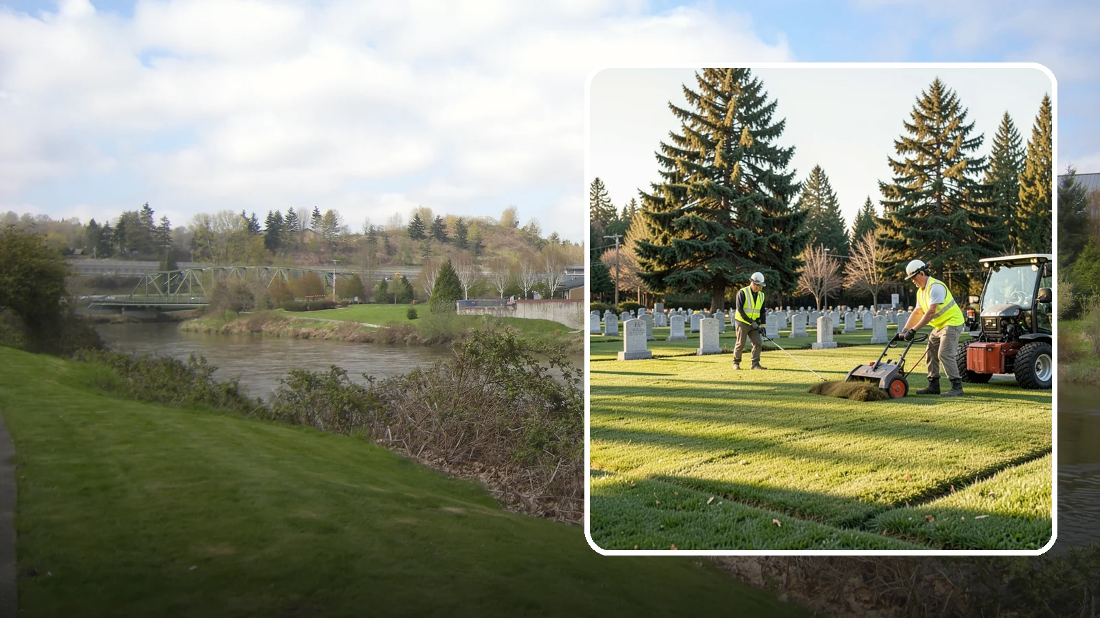 Cemetery Turf Maintenance in Tukwila, King County, WA - Dignified turf care for cemetery lawns and burial grounds across Western Washington.