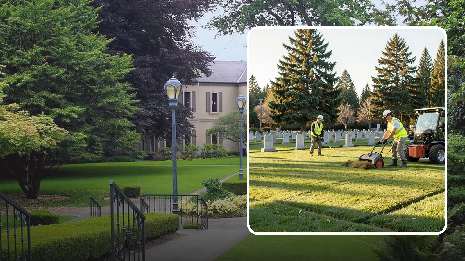 Cemetery Turf Maintenance in Woodinville, King County, WA - Dignified turf care for cemetery lawns and burial grounds across Western Washington.