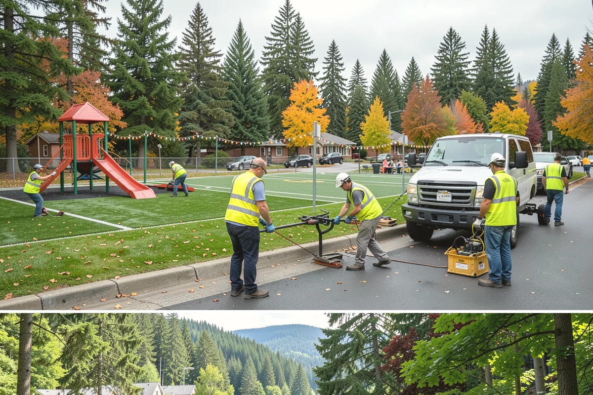 Chain-Link Fencing in Lake Forest Park, King County, WA - Chain-link installation runs year-round, with drier months easing post-setting and concrete work in wet regional soils.
