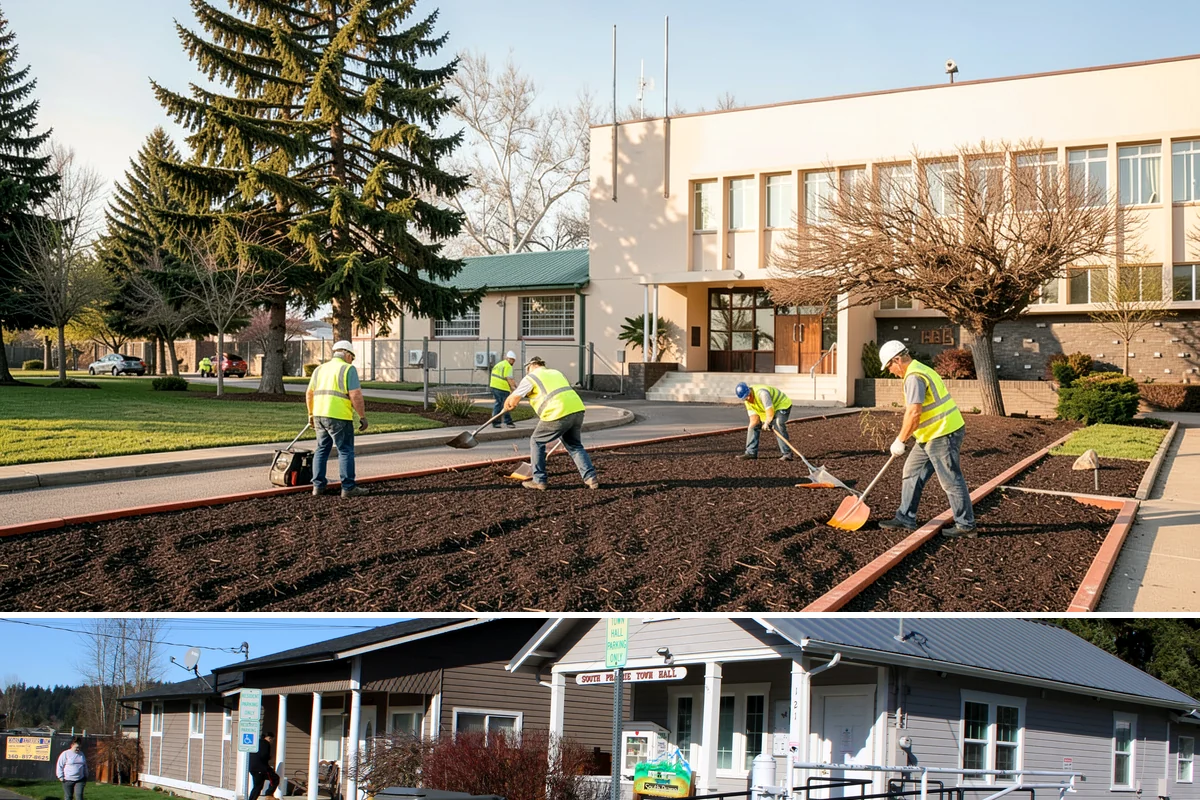 City Facilities Maintenance in South Prairie, Pierce County, WA - Detailed planting and display work concentrates in spring and early summer ahead of peak civic-event season.
