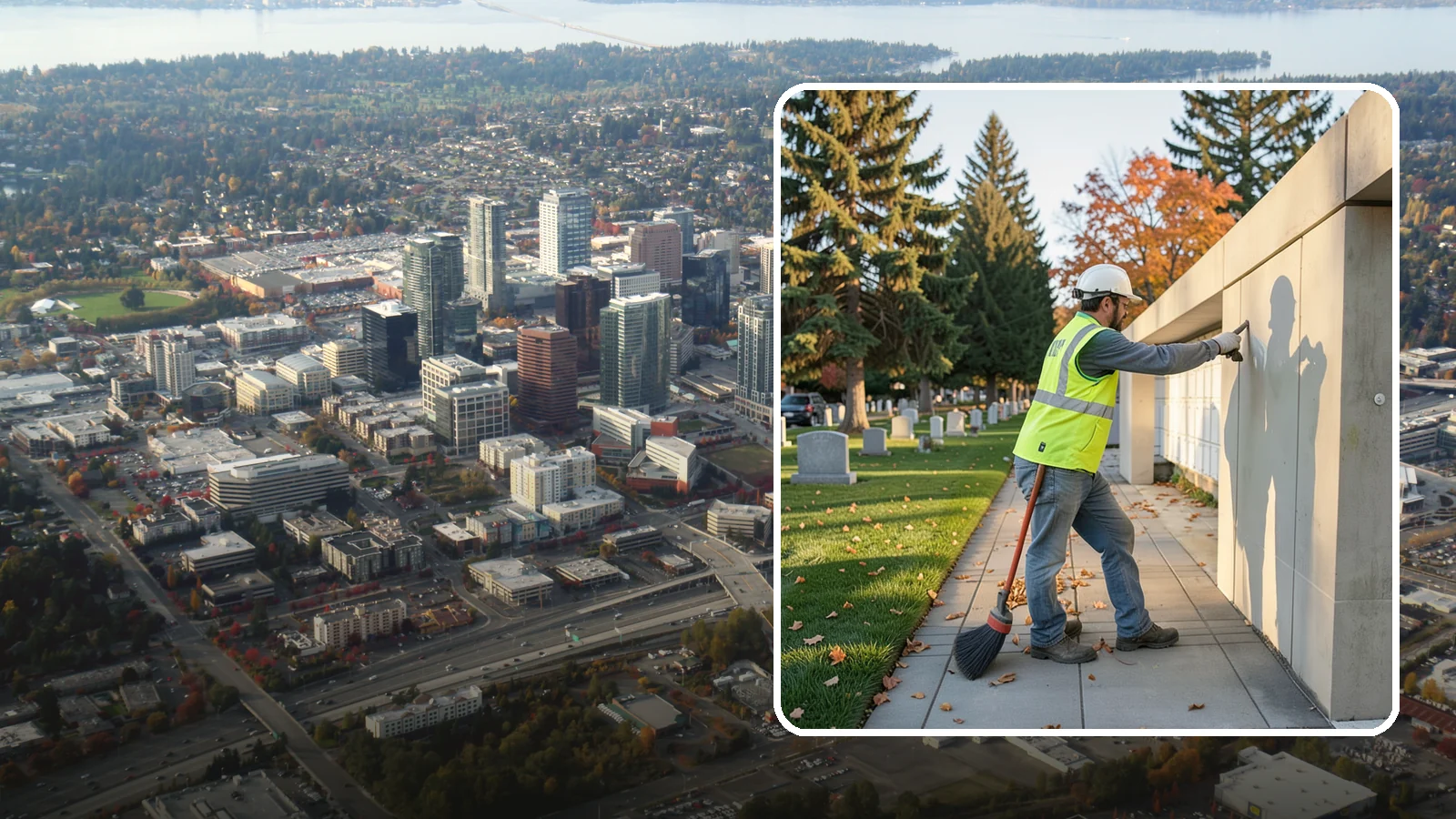 Columbarium Cleaning in Bellevue, King County, WA - Careful cleaning and upkeep of columbaria and niche walls at Western Washington cemeteries and memorial parks.
