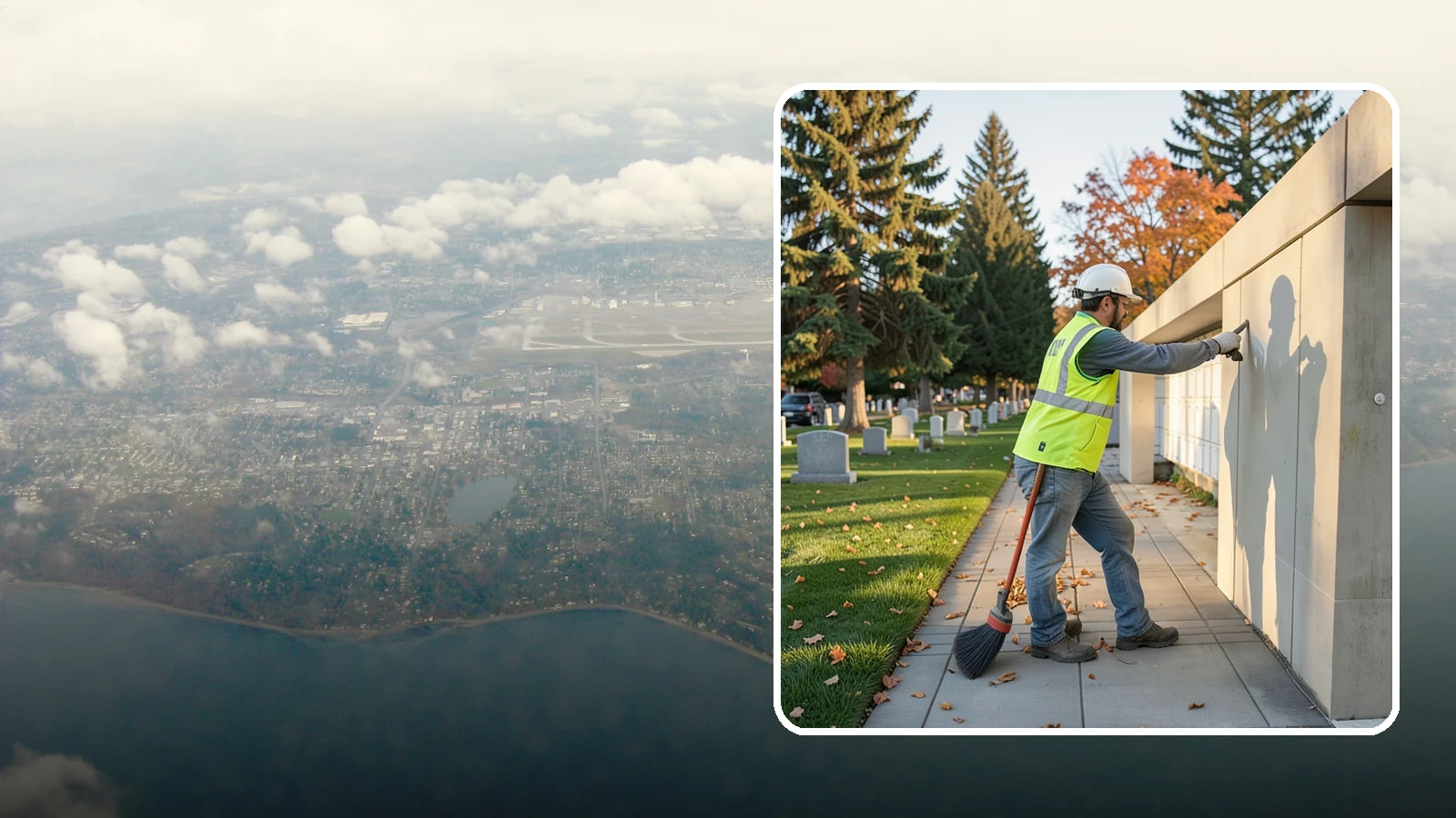 Columbarium Cleaning in Burien, King County, WA - Careful cleaning and upkeep of columbaria and niche walls at Western Washington cemeteries and memorial parks.