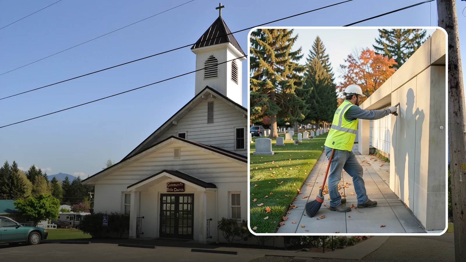 Columbarium Cleaning in Concrete, Skagit County, WA - Careful cleaning and upkeep of columbaria and niche walls at Western Washington cemeteries and memorial parks.