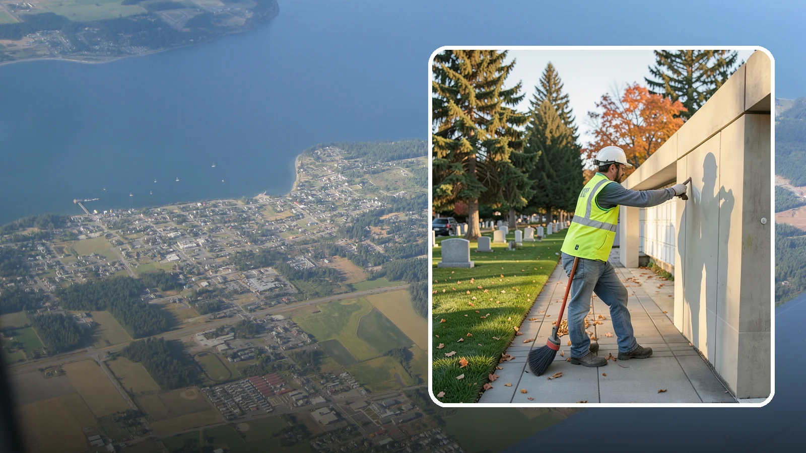 Columbarium Cleaning in Coupeville, Island County, WA - Careful cleaning and upkeep of columbaria and niche walls at Western Washington cemeteries and memorial parks.
