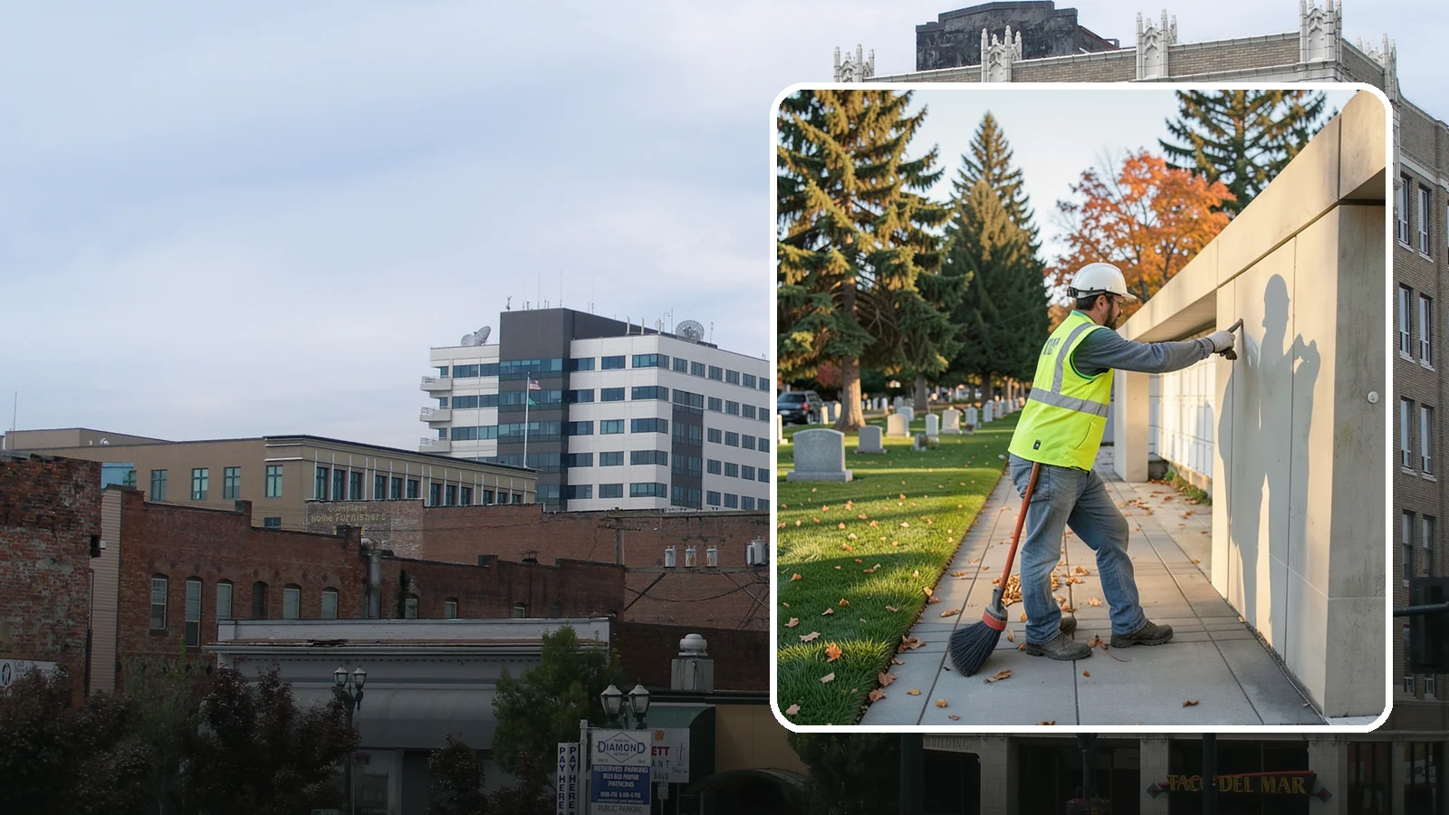 Columbarium Cleaning in Everett, Snohomish County, WA - Careful cleaning and upkeep of columbaria and niche walls at Western Washington cemeteries and memorial parks.