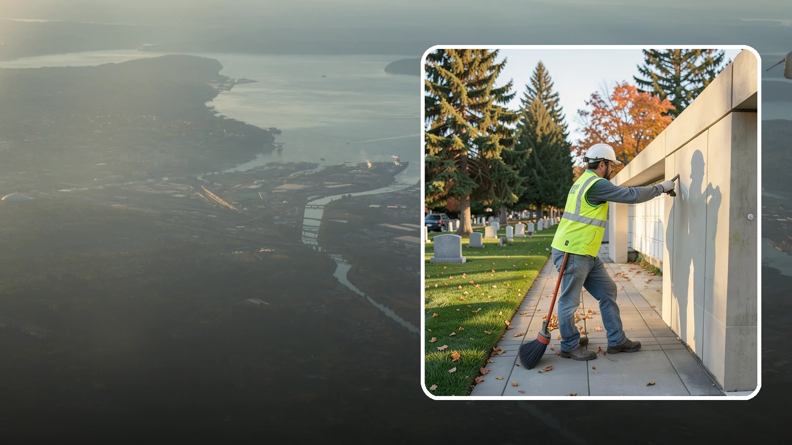 Columbarium Cleaning in Fife, Pierce County, WA - Careful cleaning and upkeep of columbaria and niche walls at Western Washington cemeteries and memorial parks.