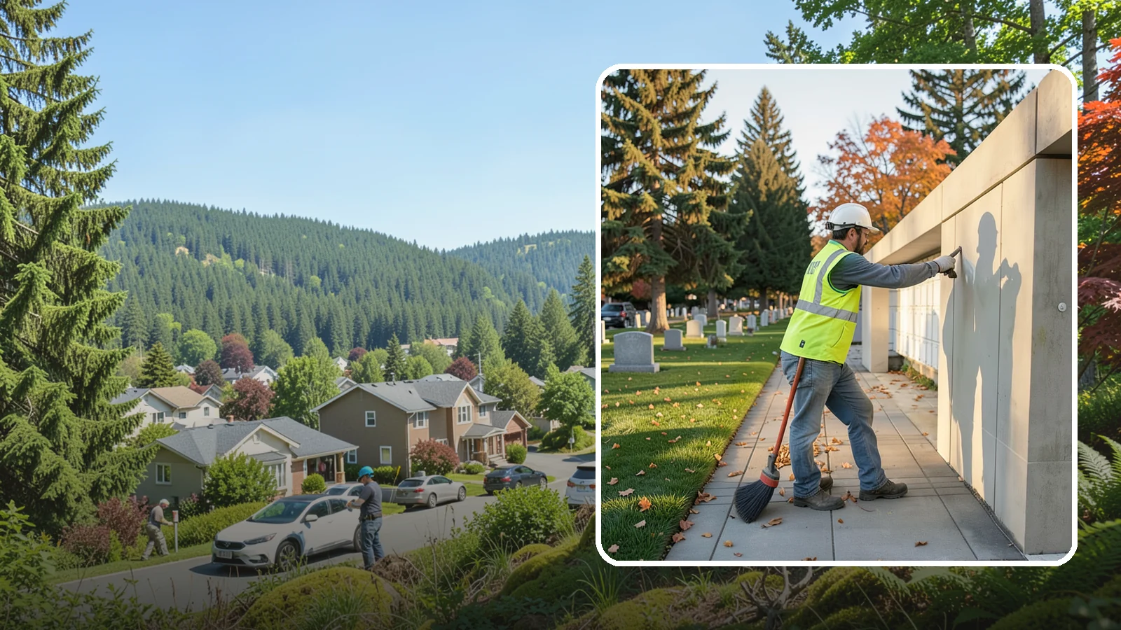 Columbarium Cleaning in Index, Snohomish County, WA - Careful cleaning and upkeep of columbaria and niche walls at Western Washington cemeteries and memorial parks.