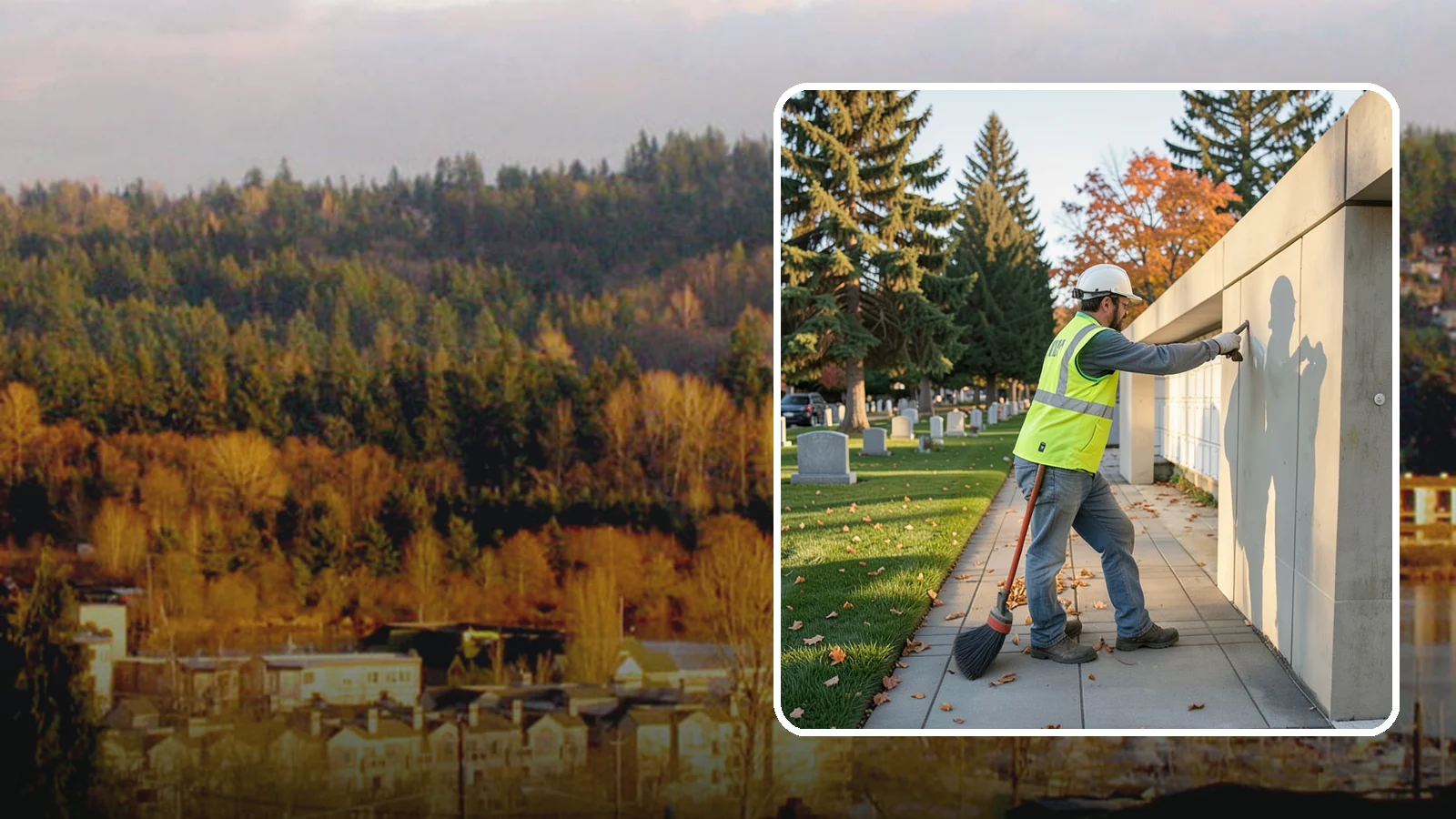 Columbarium Cleaning in Kenmore, King County, WA - Careful cleaning and upkeep of columbaria and niche walls at Western Washington cemeteries and memorial parks.