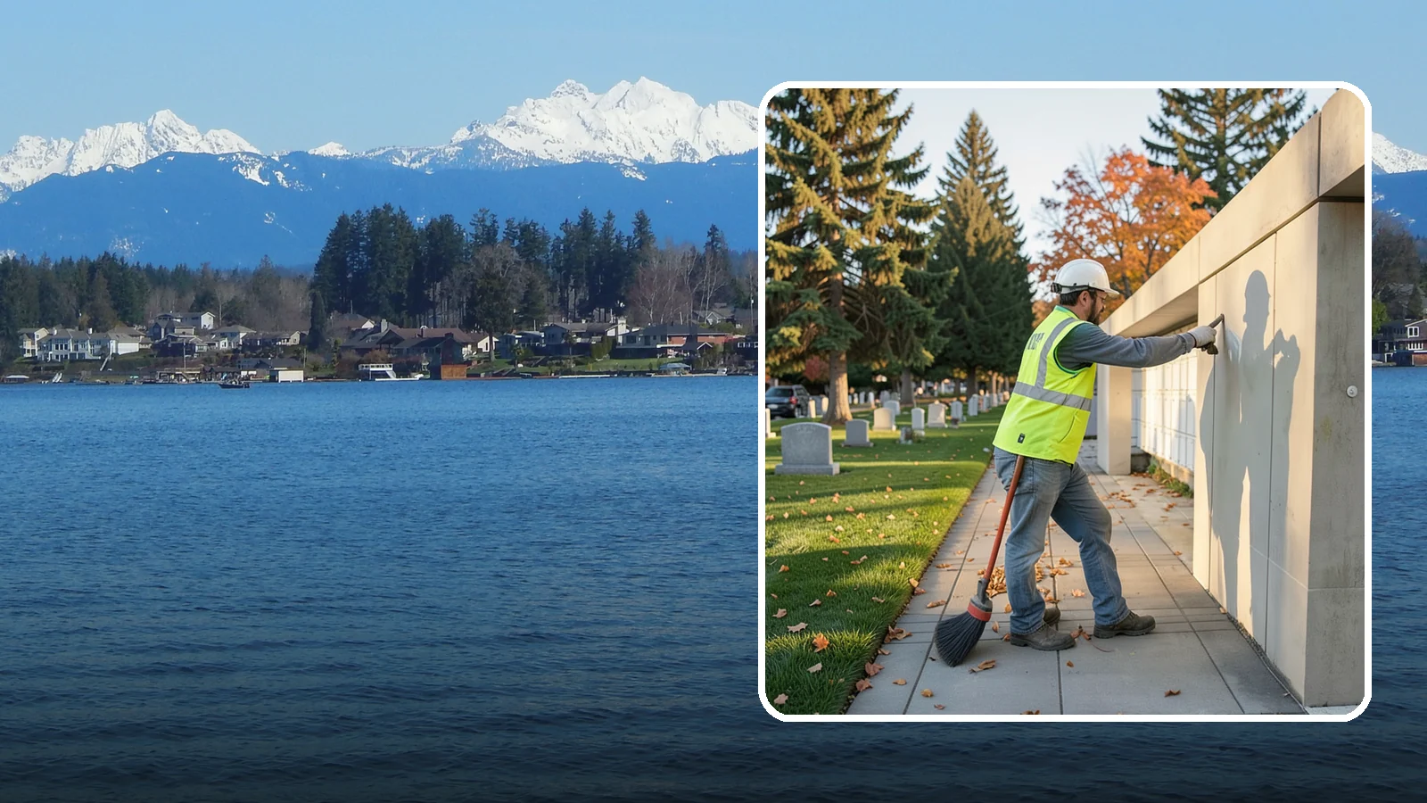 Columbarium Cleaning in Lake Stevens, Snohomish County, WA - Careful cleaning and upkeep of columbaria and niche walls at Western Washington cemeteries and memorial parks.