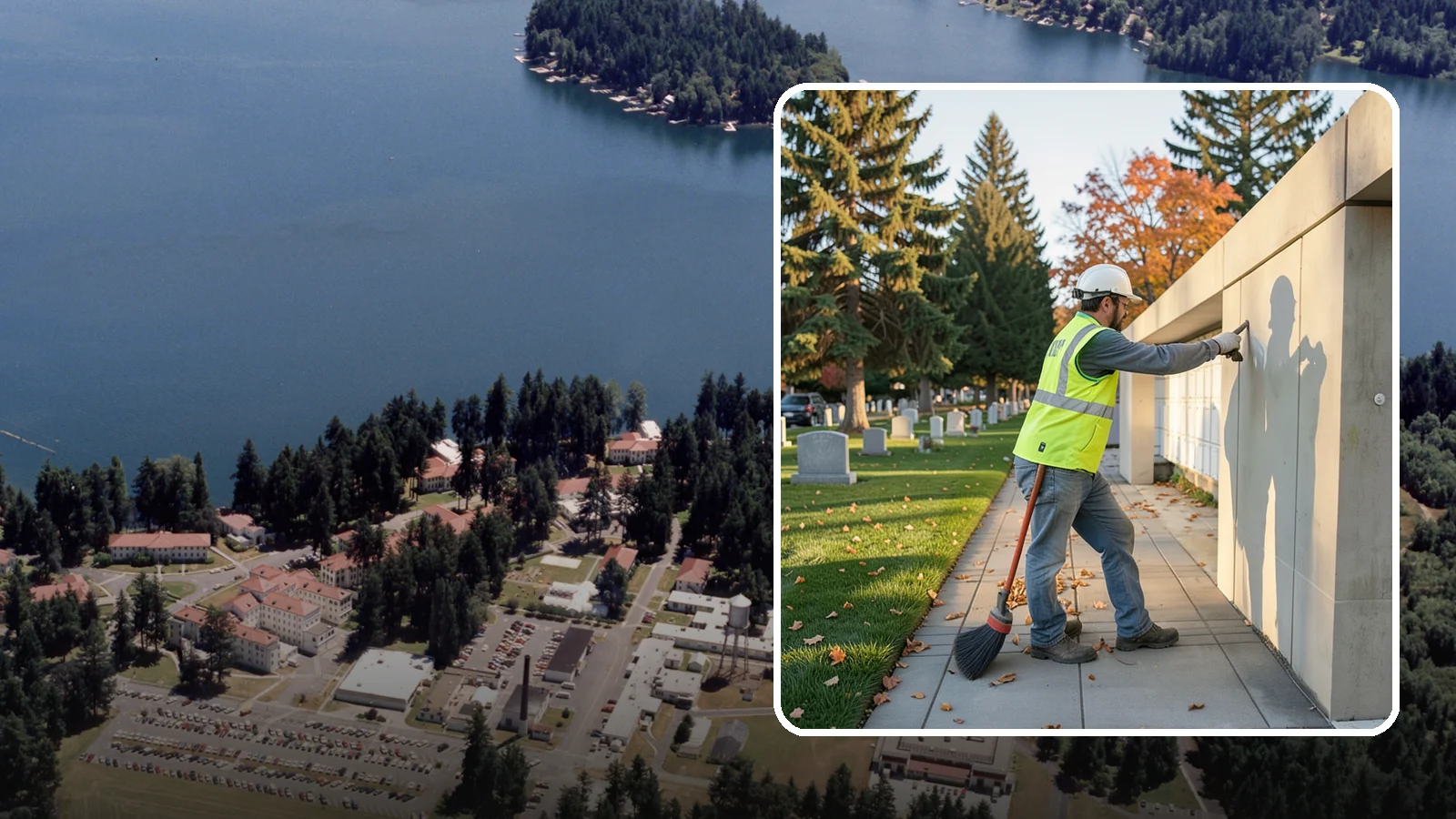 Columbarium Cleaning in Lakewood, Pierce County, WA - Careful cleaning and upkeep of columbaria and niche walls at Western Washington cemeteries and memorial parks.