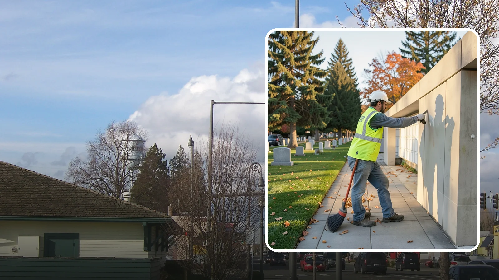 Columbarium Cleaning in Marysville, Snohomish County, WA - Careful cleaning and upkeep of columbaria and niche walls at Western Washington cemeteries and memorial parks.