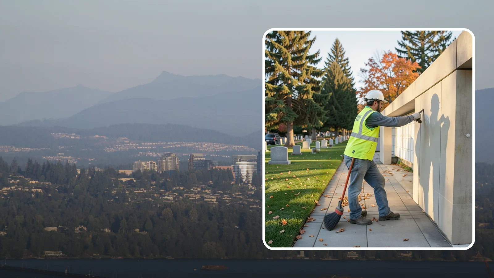 Columbarium Cleaning in Medina, King County, WA - Careful cleaning and upkeep of columbaria and niche walls at Western Washington cemeteries and memorial parks.